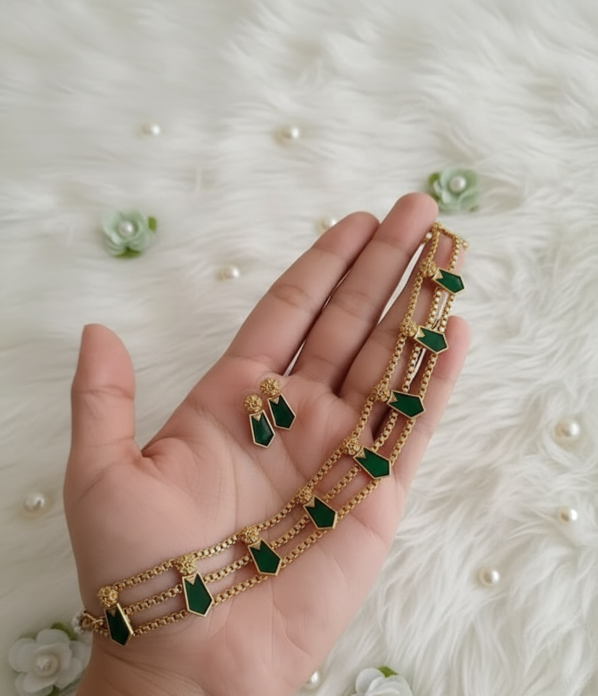 Palakka Choker with Earings