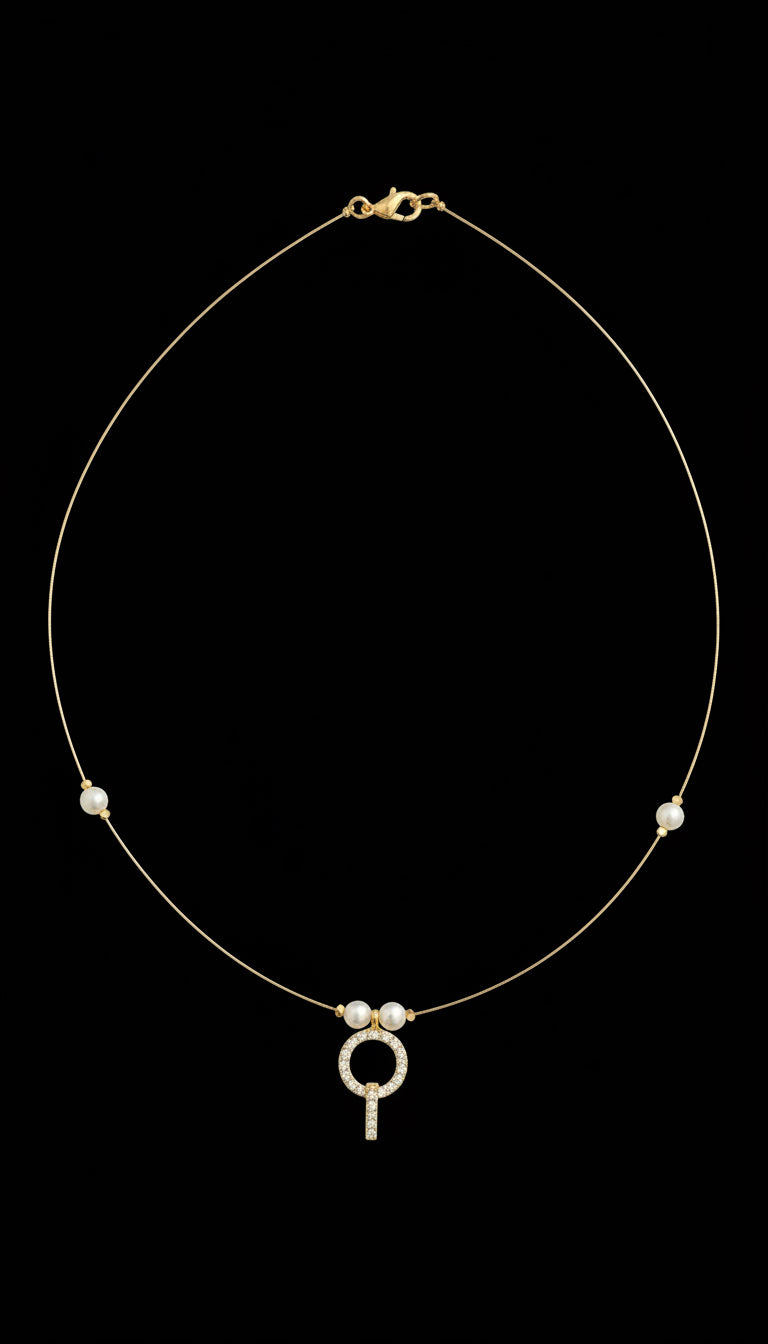 Illusion pearl drop Invisible Chocker