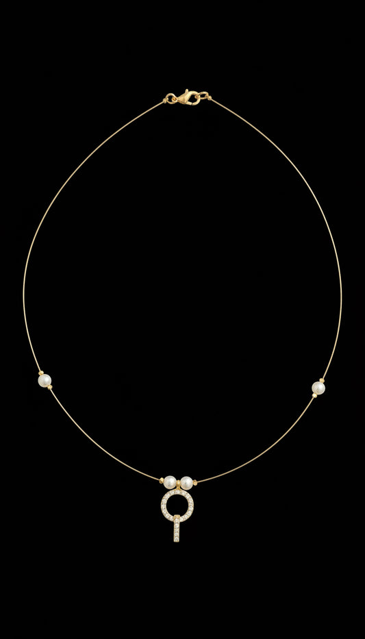 Illusion pearl drop Invisible Chocker