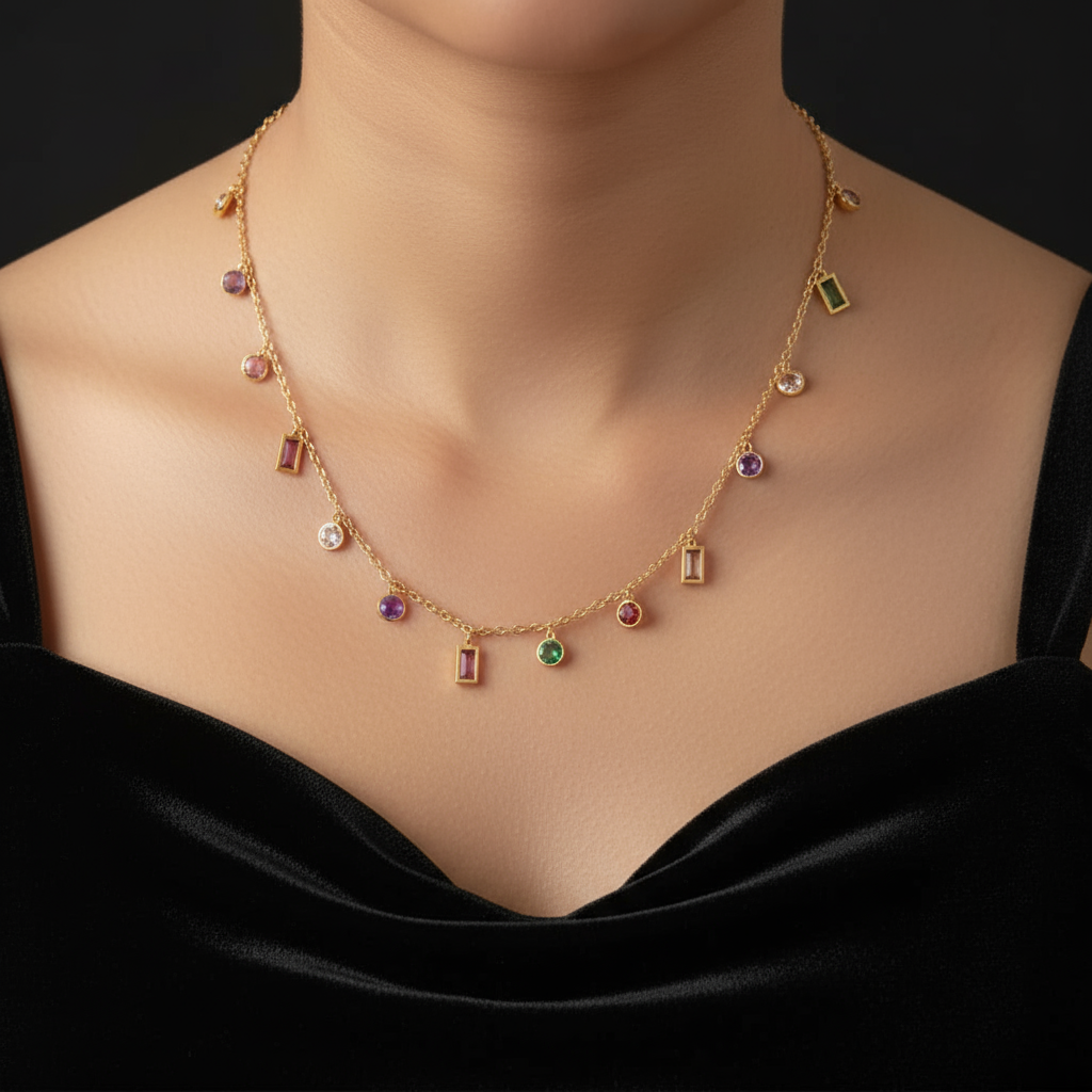 Viral Multi Stone Necklace💎