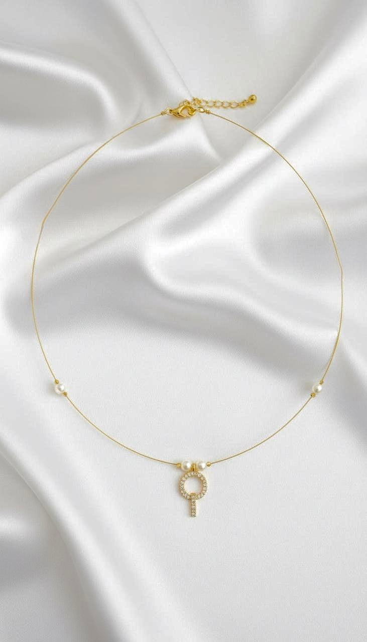 Illusion pearl drop Invisible Chocker