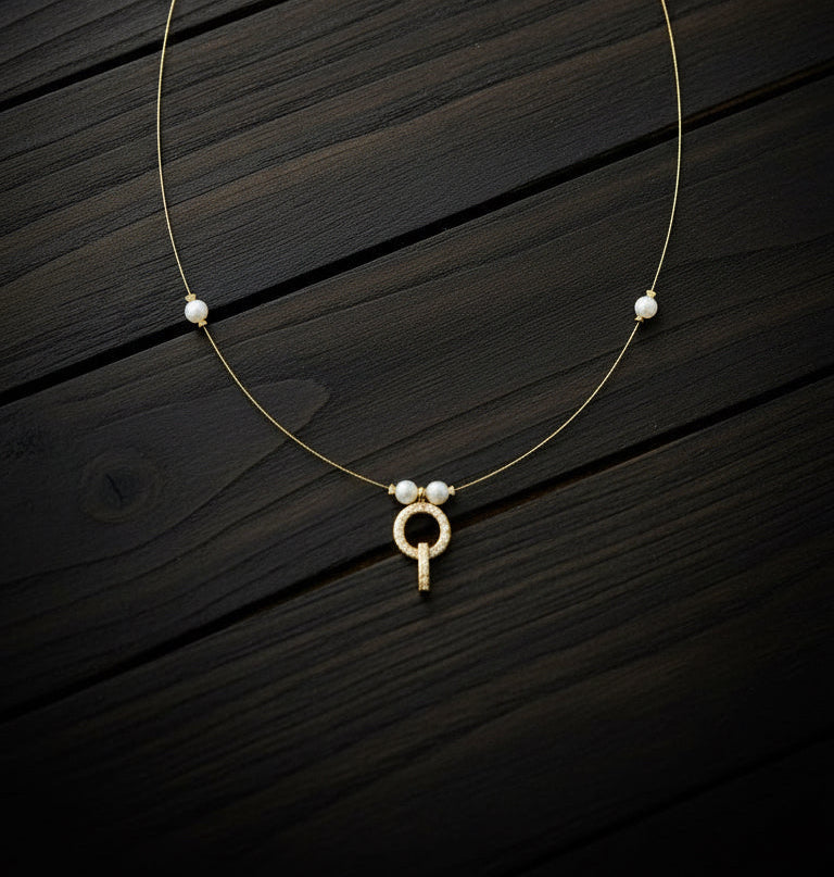 Illusion pearl drop Invisible Chocker