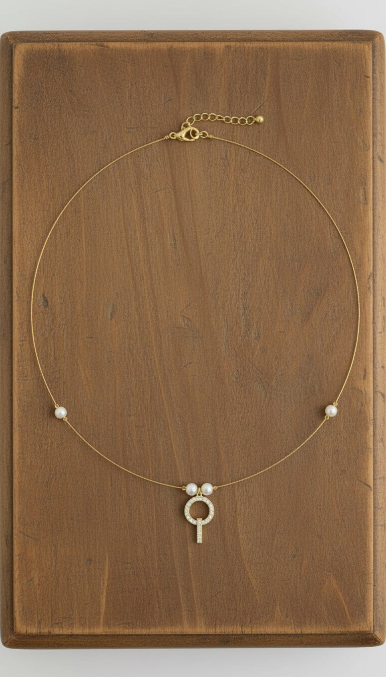 Illusion pearl drop Invisible Chocker