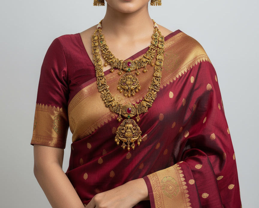 TEMPLE LAKSMI HAARAM BRIDAL SET