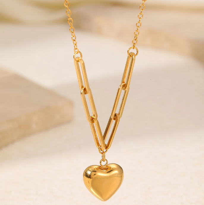 LOVE CHAIN NECKLACE|ANTITARNISHED