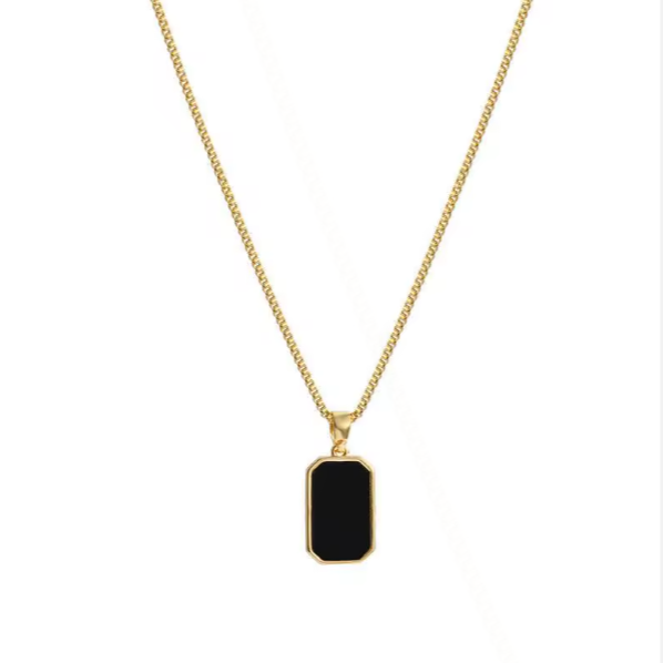 Minimalist Black Pendant Necklace| Anti Tarnished