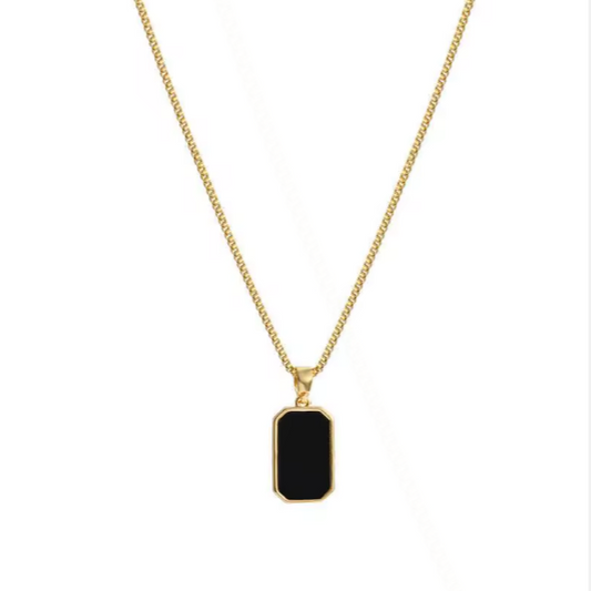 Minimalist Black Pendant Necklace| Anti Tarnished