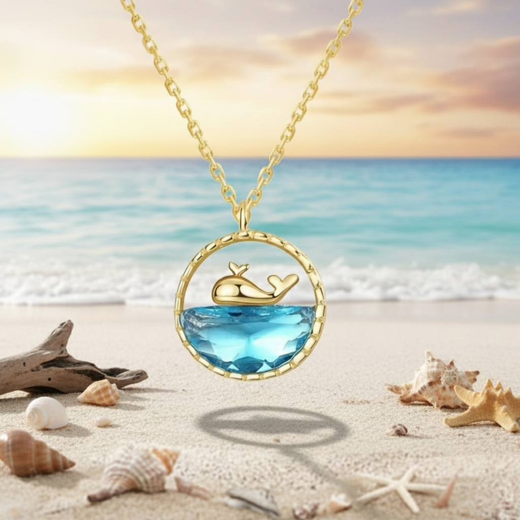 OCEAN PENDANT|ANTI TARNISHED JEWELLERY