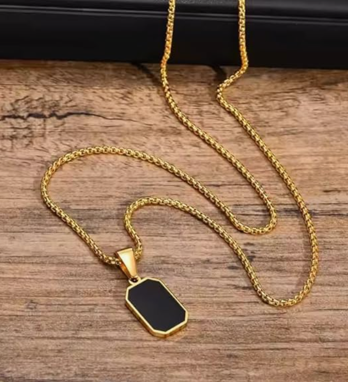 Minimalist Black Pendant Necklace| Anti Tarnished