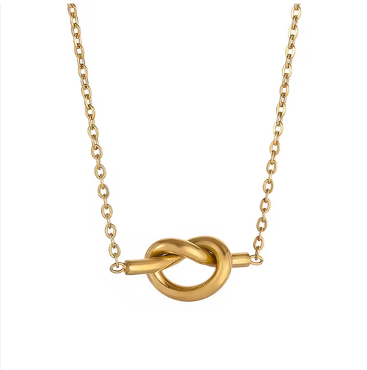 Knot Heart Chunky Necklace Stainless Steel 18k Gold Plated| Anti Tarnished