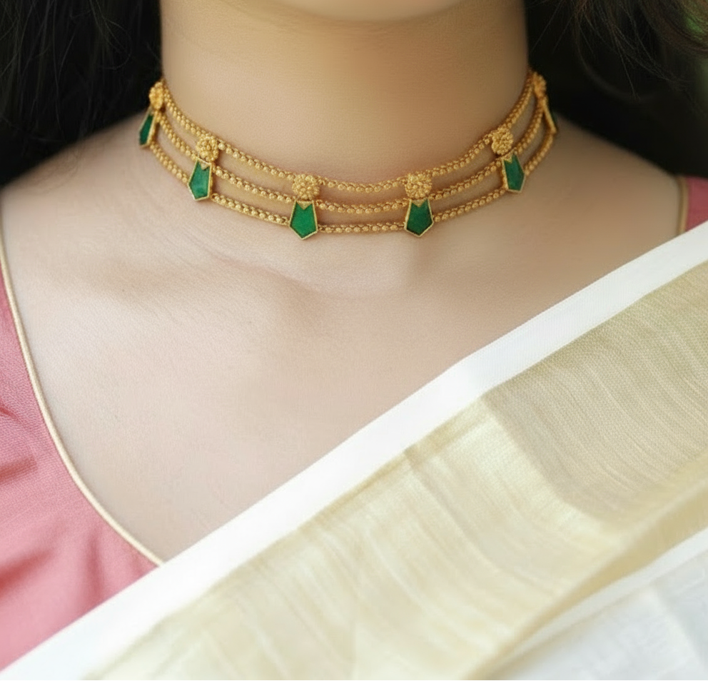 Palakka Choker with Earings