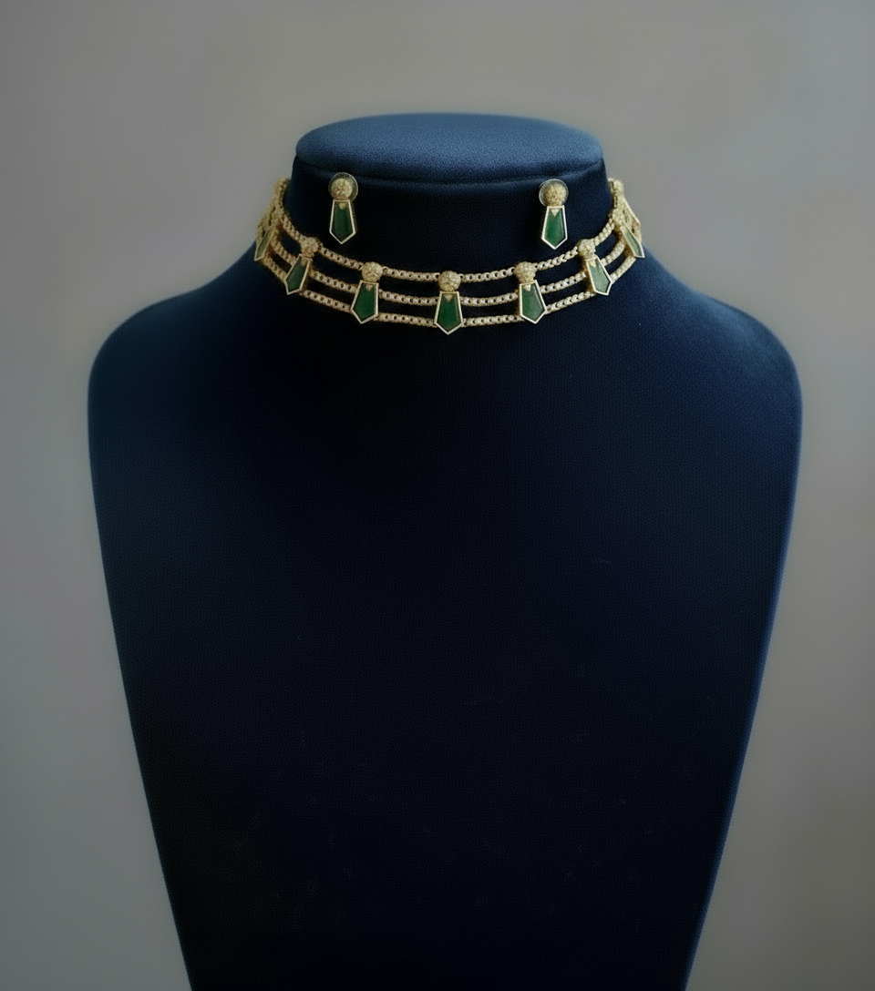 Palakka Choker with Earings