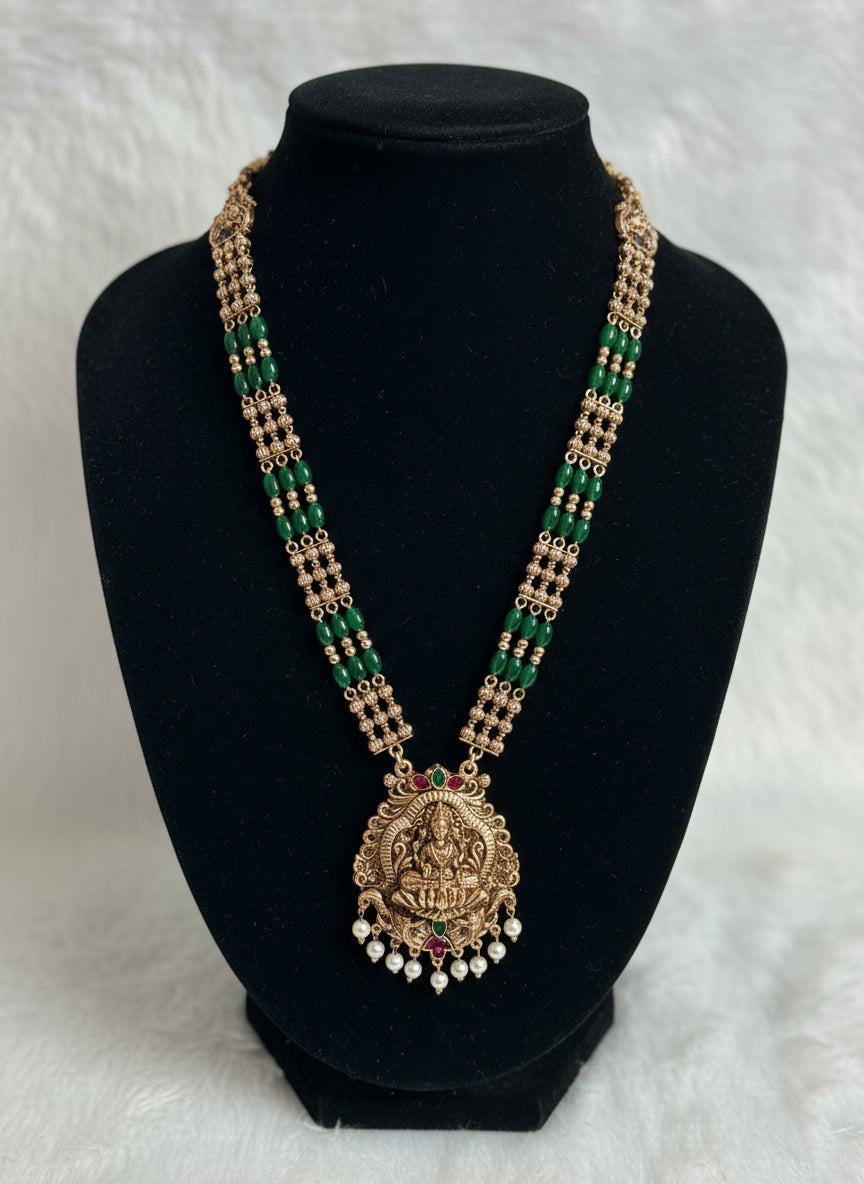 Antique Green Beaded Necklace